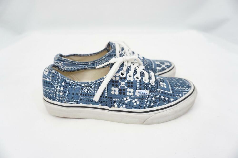 VANS VAN DOREN MEN 6.5/WOMEN 8 USED BANDANA PRINT FABRIC CLASSIC SNEAKERS TB9C